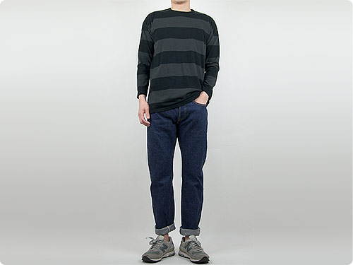 homspun 30/-天竺太ボーダー 長袖Tシャツ