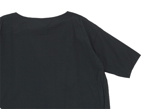 TOUJOURS（トゥジュー） Boat Neck Wrap Back Shirt Dress NAVY BLACK 