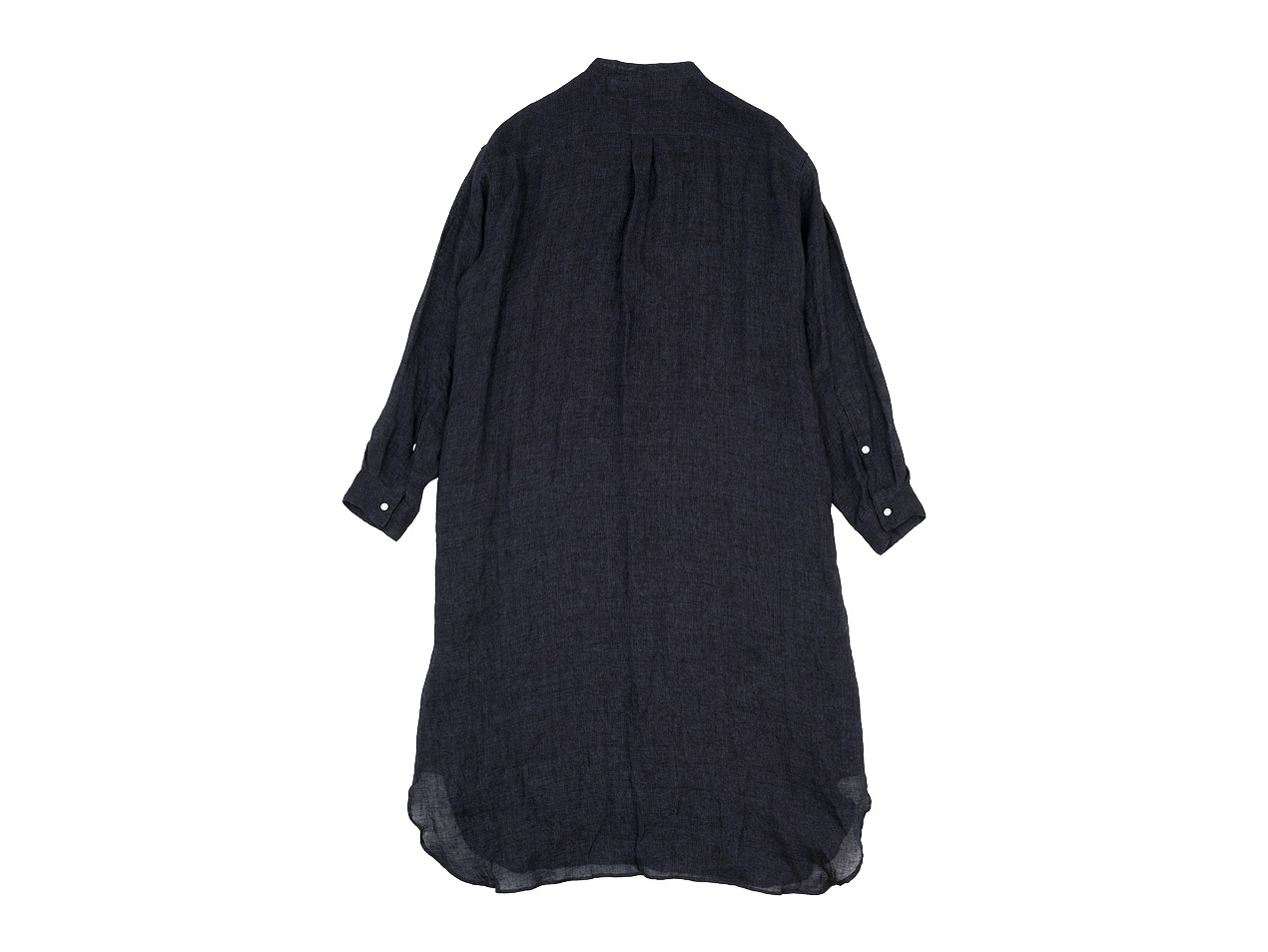 TOUJOURS Oversized Band Collar Shirt Dress BLACK NAVY TM30UD03