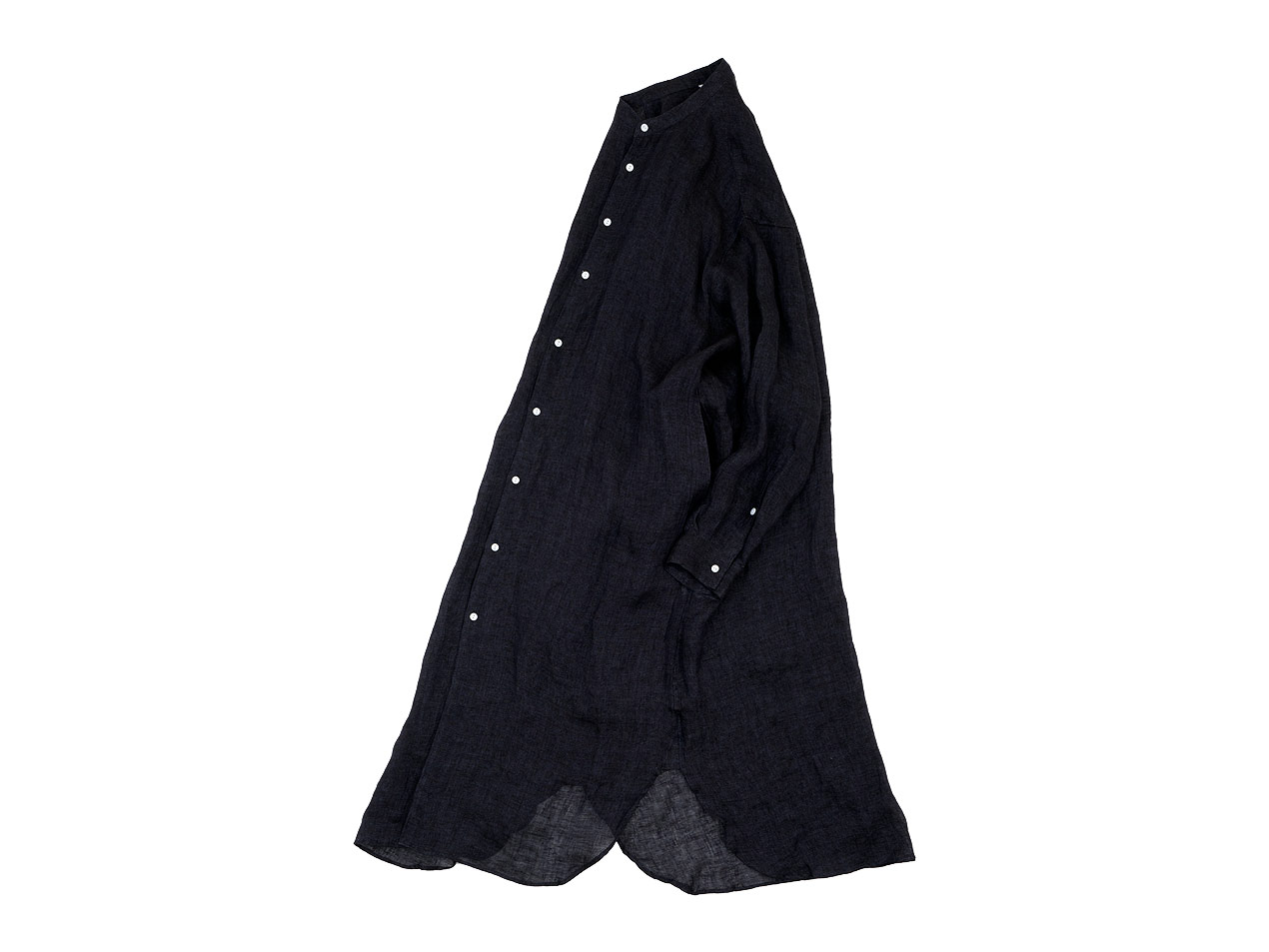 TOUJOURS Oversized Band Collar Shirt Dress BLACK NAVY TM30UD03