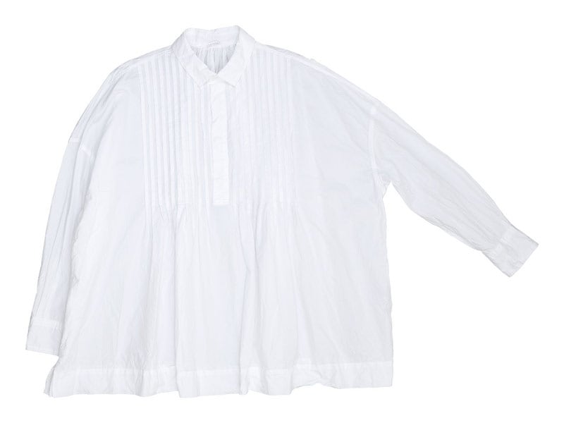 TOUJOURS Back Gathered Pin Tuck Shirt WHITEMM31FS03