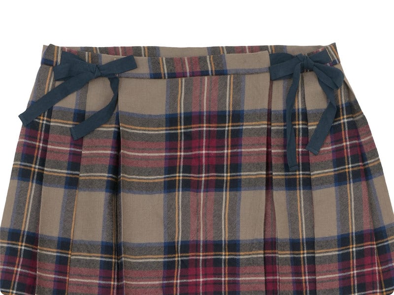 TOUJOURS Kilt Pleated Long Skirt BROWN TM31IK03