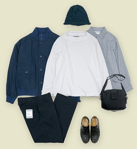 maillot cotton hemp cloth flight jacket NAVY ��Ȥä������ǥ��͡���