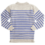 Guernsey Woollens Traditional guernsey stripe OATMEAL x DENIM BLUE